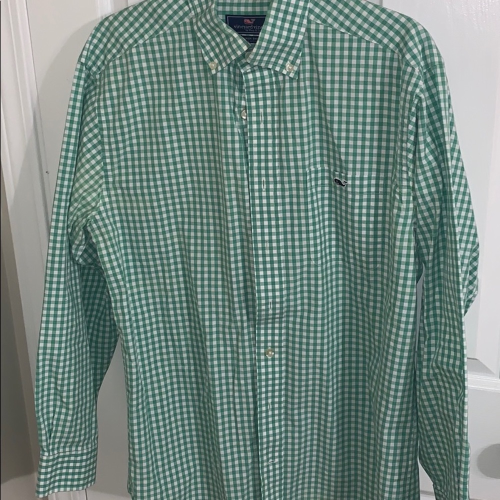 Vineyard Vines Medium Green Slim Fit Button Down